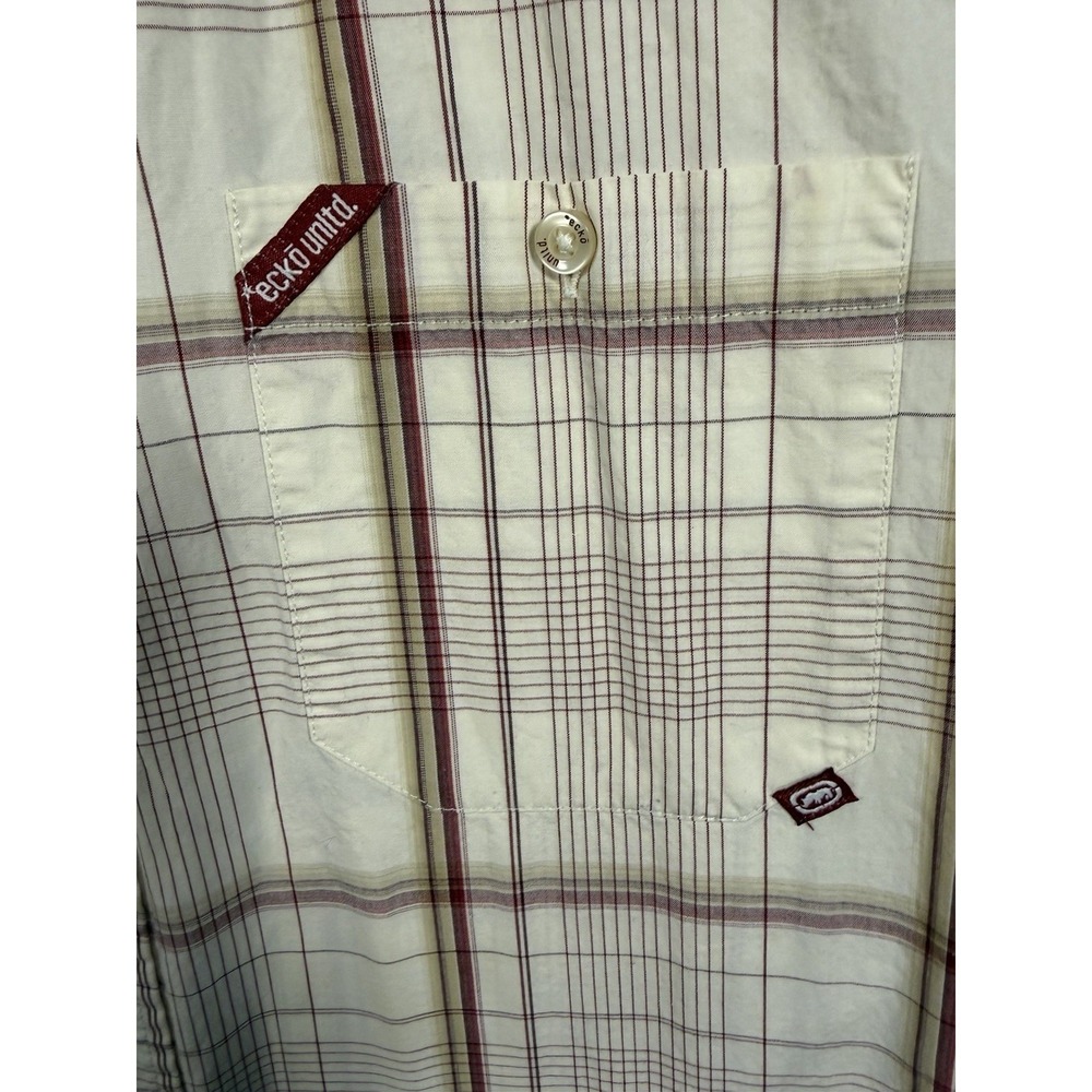Ecko Unltd Mens XL Shirt Short Sleeve Button Up Plaid - Picture 8 of 10